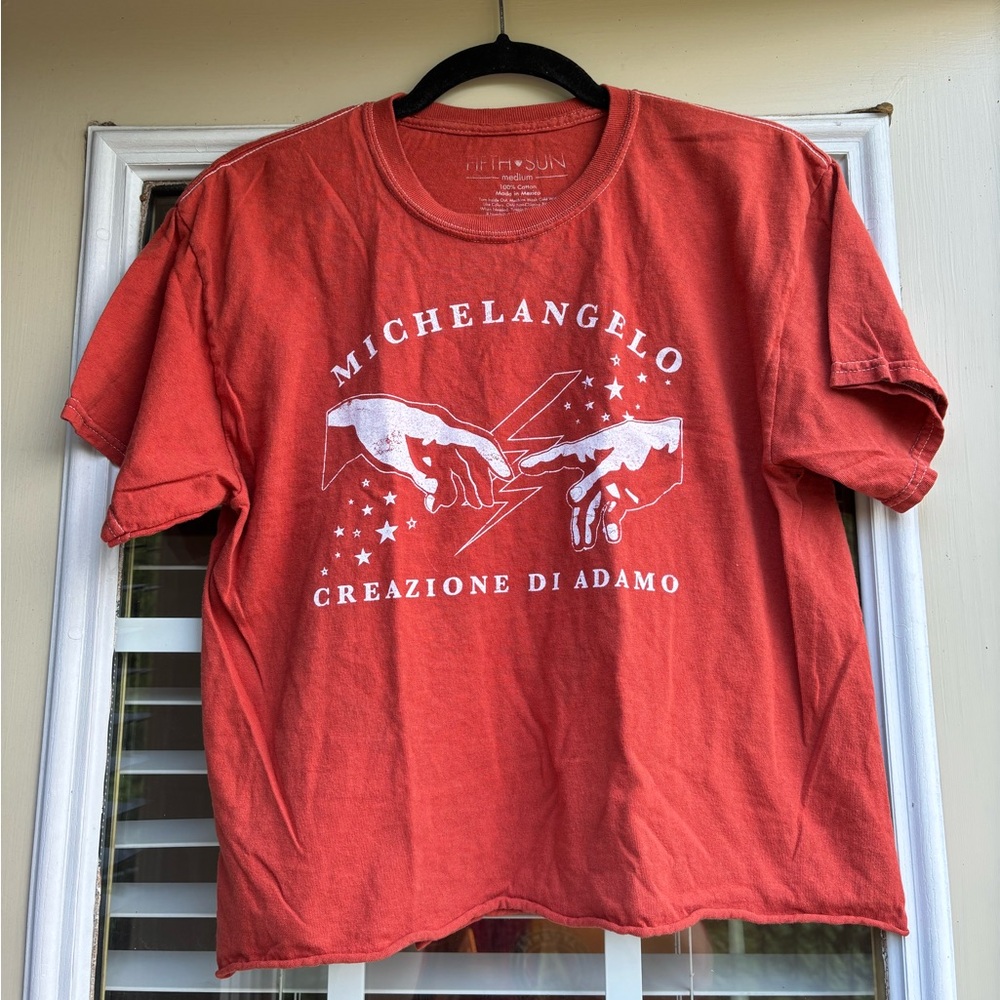 Fifth Sun Michelangelo Creation of Adam Tee